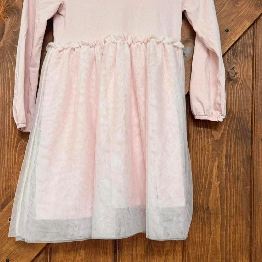 Leigh Tucker Willow Girls Pink Sequin Star Tutu Dress Long Sleeve Size 8-9 Years